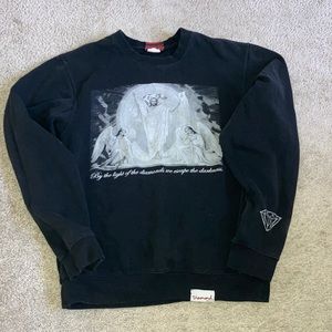 black diamond long sleeve sweater crew neck